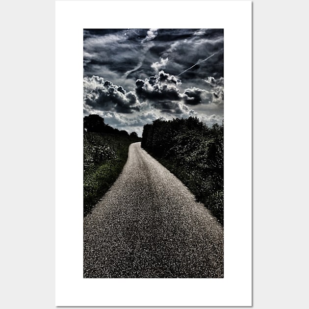 Scenic view of dramatic dark sky above winding road less traveled Wall Art by Khala